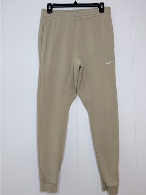 Nike Men’s Beige/Tan Jogger Sweatpants Embroidered Logo - Small